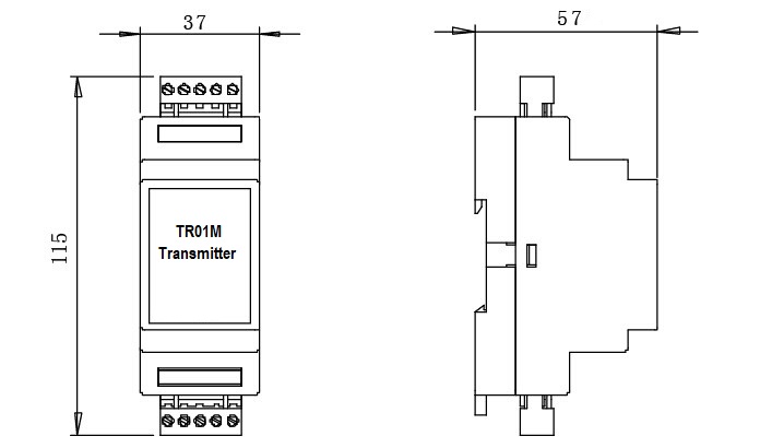 TR01M磁场变送器尺寸图